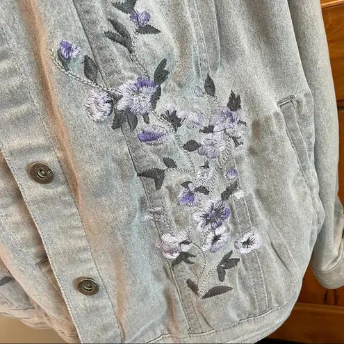 Diane Gilman DG2 by appliqué Jean jacket, 2X