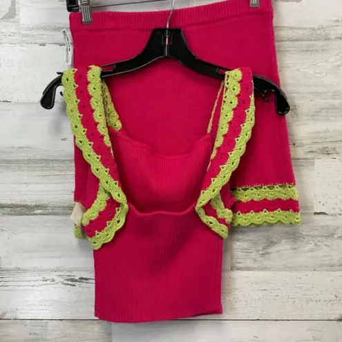 Majorelle Knit Two-Piece Set Jeneli Crochet Pink & Lime | REVOLVE spring $300