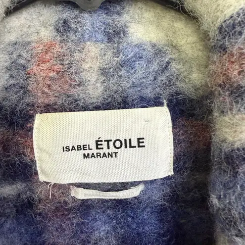 Isabel Marant ETOILE Gabriel Coat Womens IT 40 US 8 Blue Red Plaid Wool Blend thumbnail 8