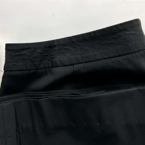 Lafayette 148 Black Virgin Wool & Stretch Wide Leg Menswear Pants Size 12 Hemmed