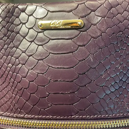 GiGi New York Purple Crossbody Bag Python Embossed Faux Leather Small Purse