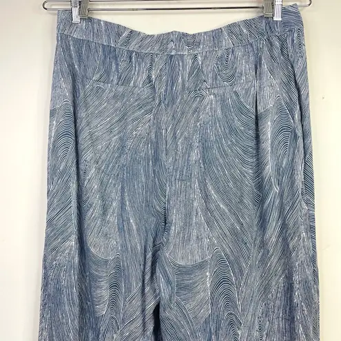 Target Fe Noel x  Linen Blend Blue White Tropical Wide Legs Pants womens 1X new