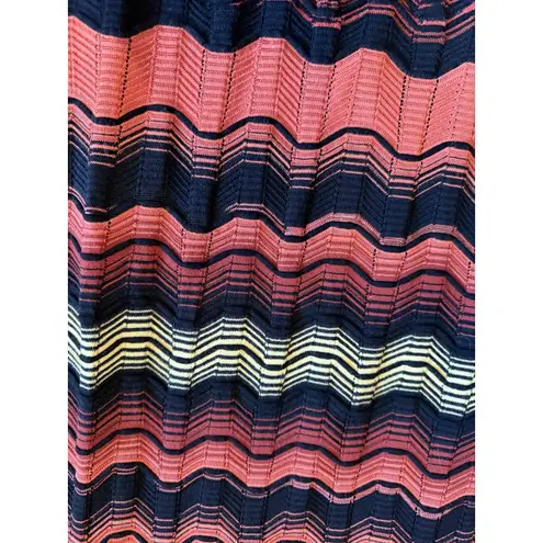 Missoni Dress Womens Small Black OrangeChevron Knit Sleeveless Lined Shift Dress