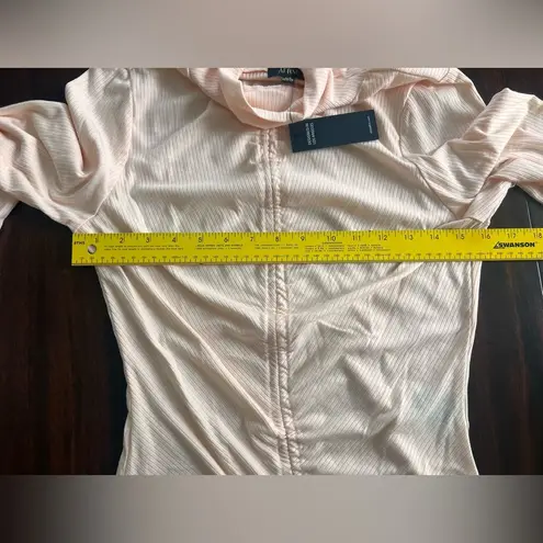 NWT AFRM Mollie Long Sleeve Drawstring Crop Top – Cream Beige – Size Large Orange