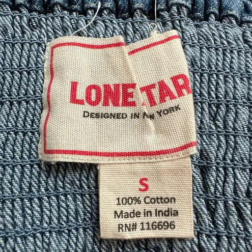Lone Star medium wash blue denim cropped tank top size S