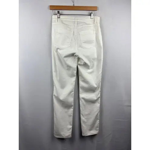 Women’s Anthony Studios Size 6 White Jeans with Silver & Grey Embroidery