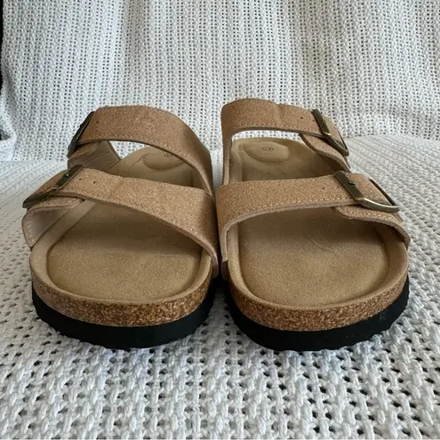 New. Sandals For Women Adjustable Buckle Cork Footbed Slip On Comfortable Design Tan Size 9.5