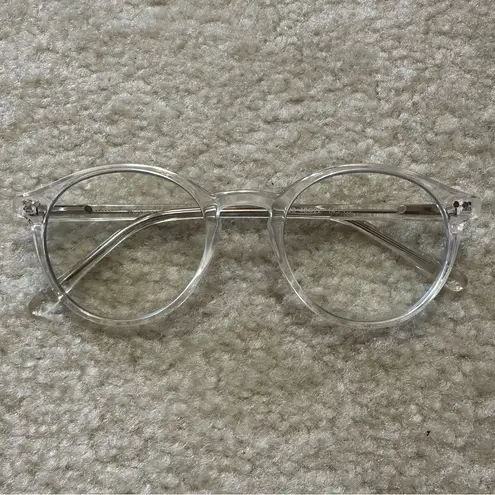 TIJN Blue Light Blocking Glasses Vintage Round Rim Frame Transparent Gray