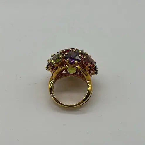Joan Rivers Glam Finale Multicolor Crystal Gold Tone Bauble Ring Size US 7 RARE