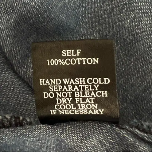 Indigo & Lace Womens Denim Asymmetrical Western Skirt Size S Embroidered Boho Blue