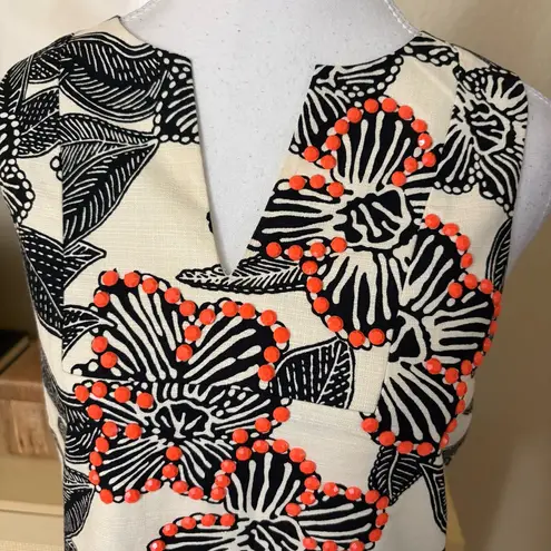 J.Crew  Notched‎ Shell Polynesian Beaded Top Size 0 - Image 4