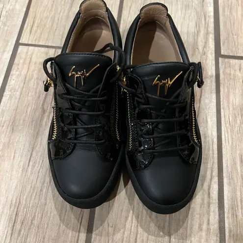 Giuseppe Zanotti Frankie Sneakers Casual Shoes Zipper Shoes Genuine Leather Flat Trainers Runners Designer Shoes