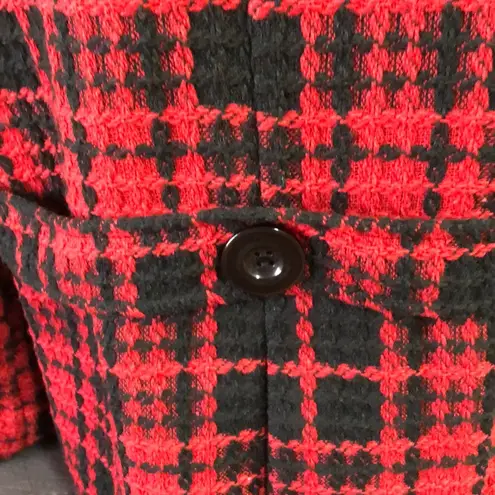 Oleg Cassini  Red and Black 3 button Coat Size S