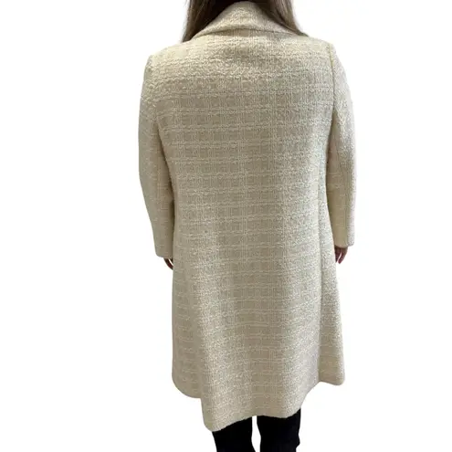 Vintage Retro 1960’s Union Made Long Tweed Jacket Overcoat Sz L Cream Size L