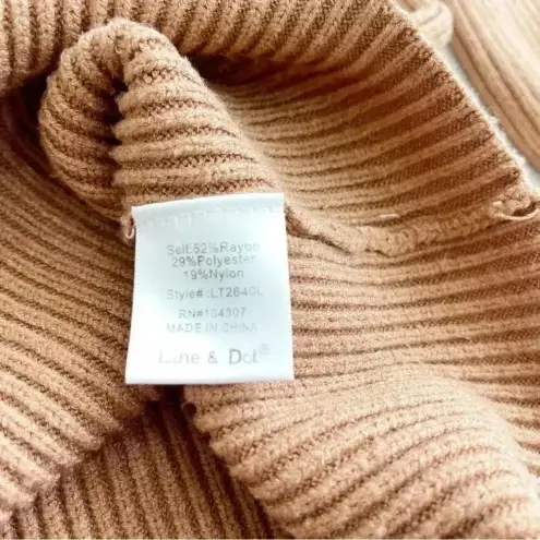 Line and Dot Alder Ribbed Mock Neck Sweater In Camel M EUC