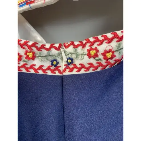 For You DRESS Size XXL White Blue EMBROIDERED 2 Piece Skirt Crop Top Pageant NWT