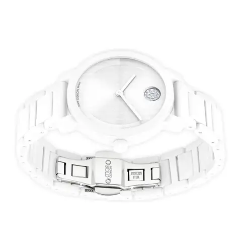 Movado Bold Evolution 2.0 Womens Watch with White Dial & White Ceramic Bracelet