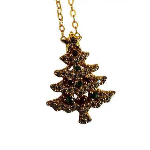 Giani Bernini 18K Gold Over Sterling Silver Christmas Tree Necklace