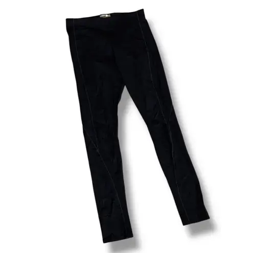 Helmut Lang Black Reflex Bodycon Leggings Contrast Topstitch Detail Trim Size Sm