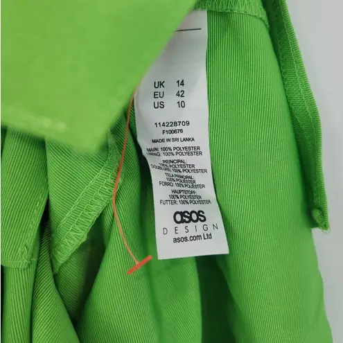 ASOS Design Bright Green Sleeveless Fitted Dress Size 10 (UK 14 / EU 42)
