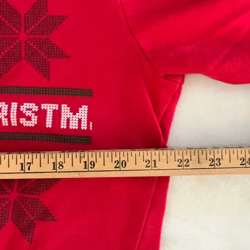 Womens Red Pugly Christmas Sweater Pug Dog Holiday Crewneck Sweatshirt Top Size M