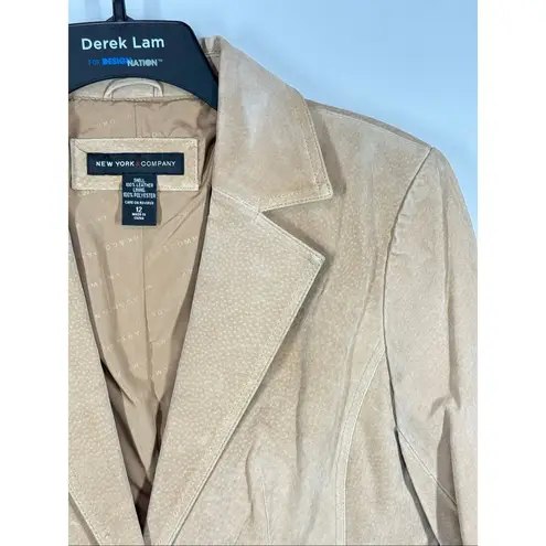New York and Company Suede tan leather blazer size 12