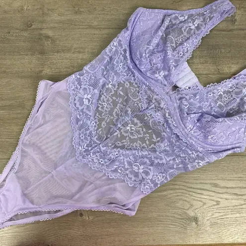 Savage x Fenty Lilac Purple Lace Teddy Bodysuit Sz.2X NWT