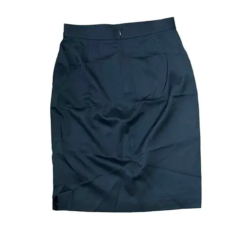 St. John Wool Straight Pencil Mini Office Black Skirt Stretch Zip Back Women 6