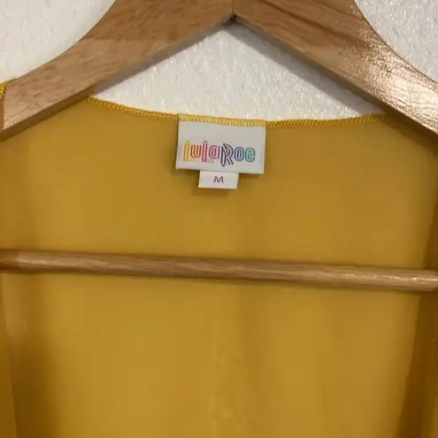 LuLaRoe  Solid Mustard Yellow Sheer Shirly Kimono Size M