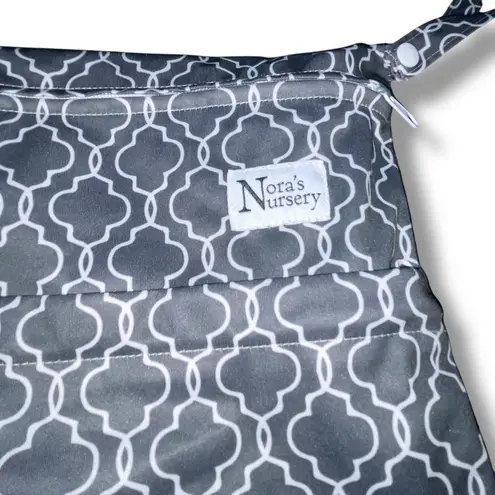 Noras Nursery Wet Bag Diaper Laundry Swim Suit Pouch Stroller Double Zip Gray