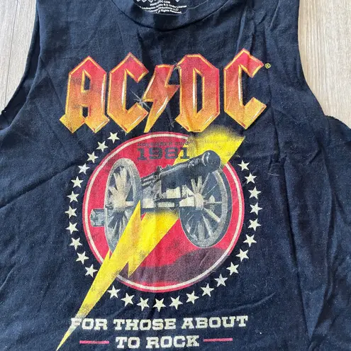 Womens ACDC Black Tank Top with Chain Sides