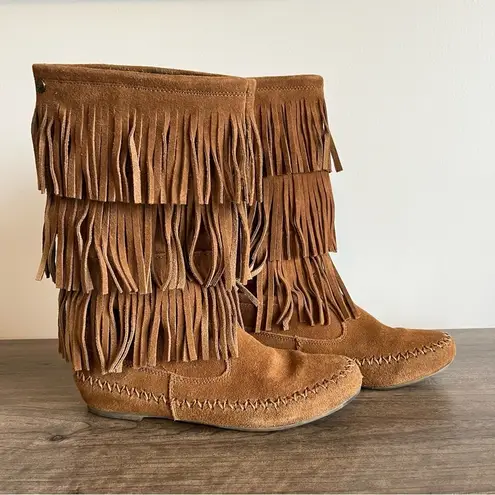 Makalu Nalani Tall 3 Tier Leather Fringe Women’s Boot Size 8