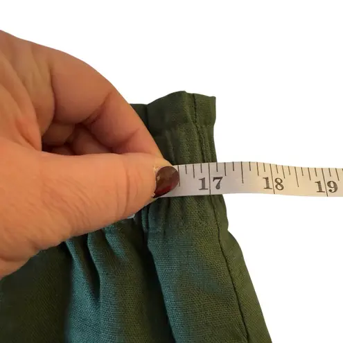 J. Crew Scalloped Linen Cotton Skirt Sage Green Size 6 Lined Preppy Fall Casual