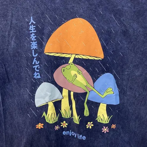Enjoy Life Zen Frog Japanese Garden Pop Art Hot Topic Tee L