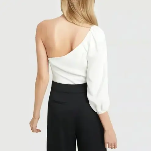 G. Label by Goop Celina One-Shoulder Puff Sleeve Top in Ivory Size 2 Retail $450