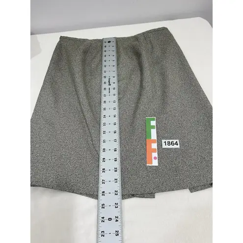 Womans Larry Levin Suits 2 Piece Set Jacket Skirt Lined Black Beige Size 14