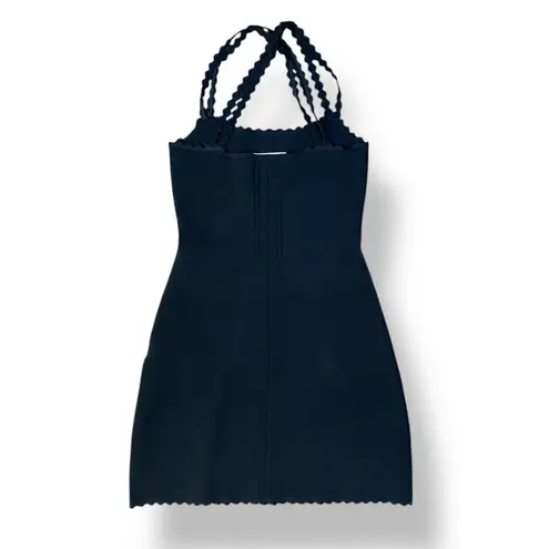 Victoria Beckham Victoria Beckham Black Scalloped Strap Mini Dress Size 2