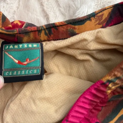 Jantzen Vintage 70s Swimsuit Floral Bikini Top High Waist Bottoms Retro 12 S/M