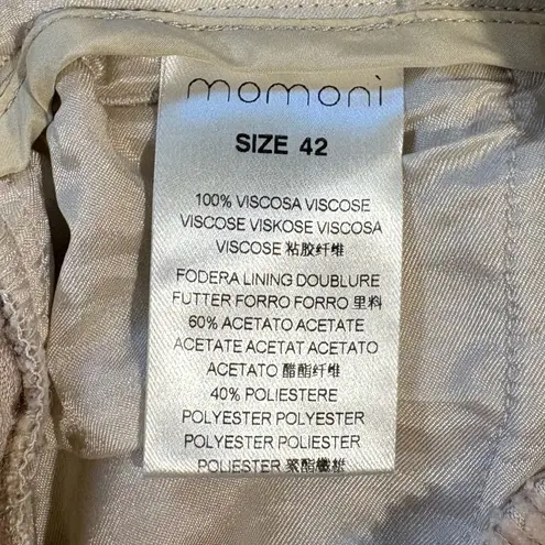 MOMONI Vischio Italian Luxe Woven Beige Loungewear Ankle Crop Trousers 42/12🧡