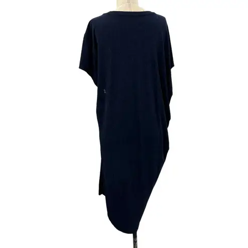 Kit and Ace Drape Wave Navy Blue Asymmetric T