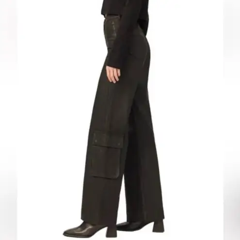DL1961 NEW - WOMEN'S hepburn wide leg high rise jean in black coated cargo