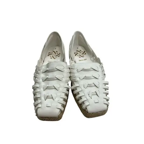 Sam & Libby Women's Shoes White Beige 8 Asha Platform Espadrille Fisherman Flat