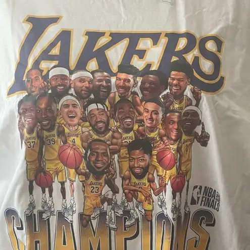 Fanatics Lakes Tee White Cotton Shirt Unisex NBA Champion 2020 basketball Sz XL