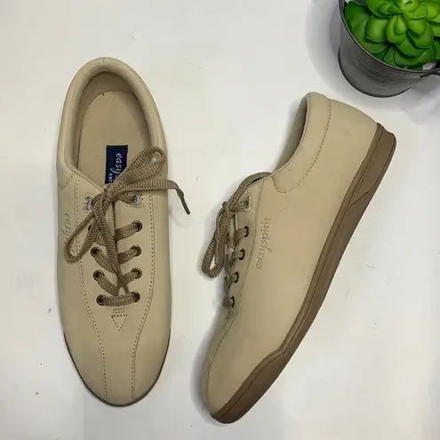 Easy Spirit Women Tan API Walking Comfort Lace Shoe Leather Sneaker S-032 Sz 10