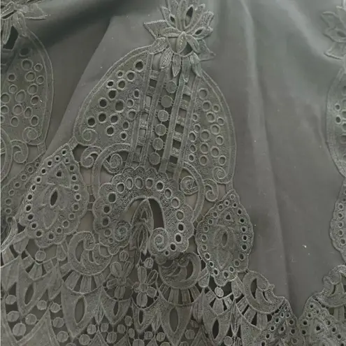 Kobi Black Dress w/Lace Insert Detail Along Flared Bottom