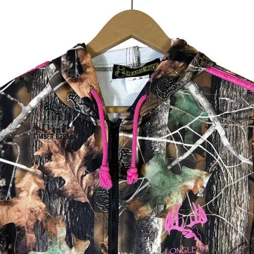 Prairie Buck Long Leaf Camo Jacket Size L Brown Pink Full Zip Hunting Cabincore Size L