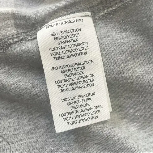 A’REVE Grey Plaid Tie Back Sweater Size Large Gray