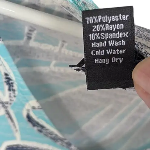 NWT Clara Sun Woo Palm Frond Bell Sleeve Top Size XS Blue