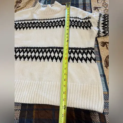 Christian Siriano New York Fair Isle Mock Neck Sweater women’s M White Size M