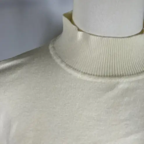 Wool City Ivory White Mock Neck Sweater Viscose Blend Womens Size L New Classic Size L